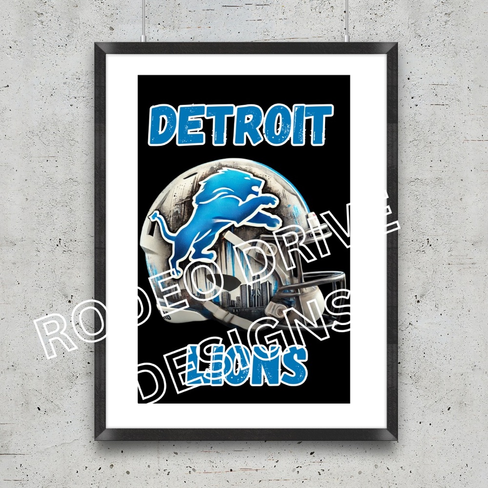 DETROIT LIONS 11X17 POSTER FOOTBALL TEAM POSTER LIONS  WALL ART NFL POSTERS